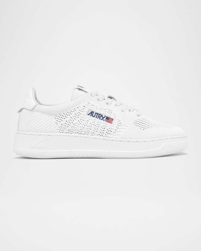 Easeknit Low-Top Cotton and Leather Sneakers